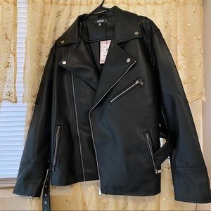 Misguided Faux Leather Biker Jacket